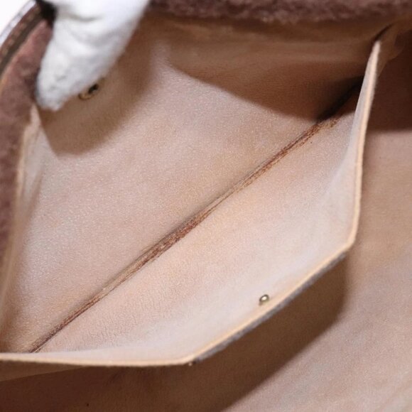 GUCCI GG Supreme Web Sherry Line Clutch Bag PVC Beige Gold 89 01 033 Auth 139749 - Picture 13 of 16